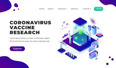 Coronavirus aşı araştırması - Vektör İniş Sayfası