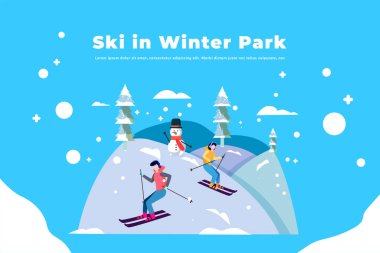 - Sekiz. Kış Parkı 'nda kayak