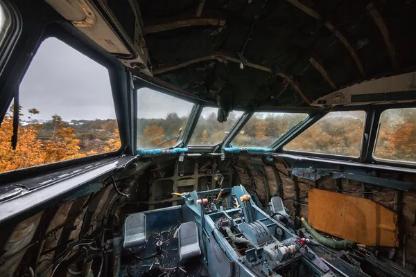 Broandoned Aircraft Cockpit — стоковое фото