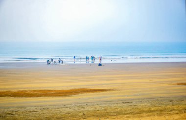 Sabahları Digha batı Bengal, Hindistan 'ın deniz plajlarının manzarası. 2018.