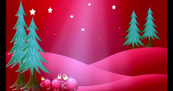圣诞背景 树上挂满了装饰品 天上闪烁着光芒送礼 — 图库视频影像