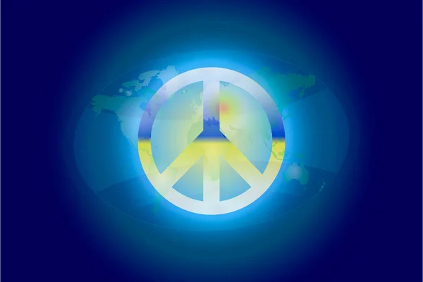 Oekraïne Vrede Illustratie Van Liefdevolle Vrede Aarde Met Witte Duif — Stockfoto