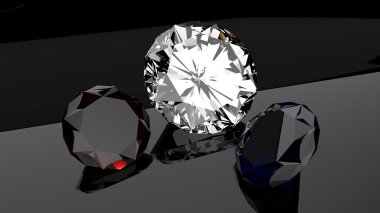 Ruby - diamond - safir - siyah arka plan