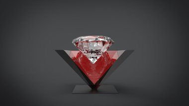 Diamond - kırmızı piramit - siyah arka plan