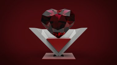 kalp yakut - kırmızı Piramit şeklinde