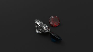 Ruby - diamond - safir - siyah arka plan