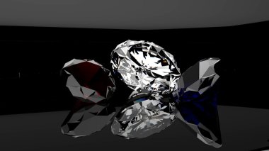 Ruby - diamond - safir - siyah arka plan