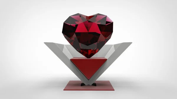Hjärtformade ruby — Stockfoto