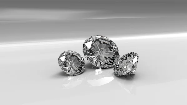 3 Diamonds - White Background — Stock Photo, Image