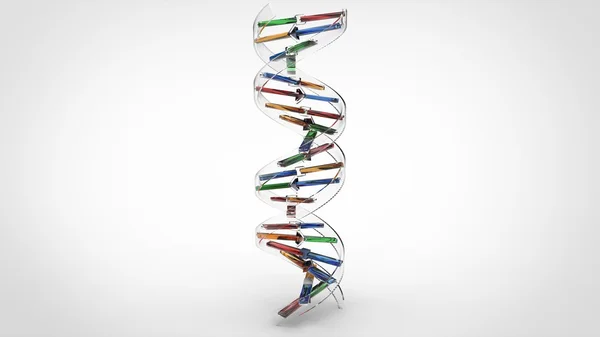 DNA dupla hélice - Transparente - Nucleotídeos de vidro — Fotografia de Stock