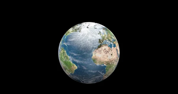 지구 세계-검은 배경 — 스톡 사진