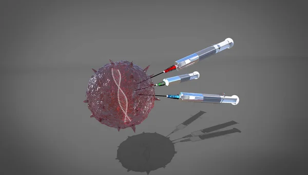 Вирус - 3 шприца — стоковое фото