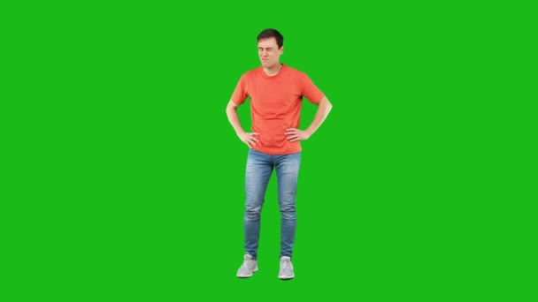 Desperate man in studio against chroma key — Video Stock