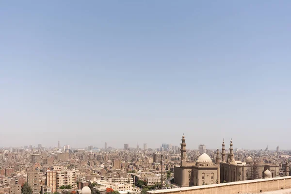 Hoge Hoek Uitzicht Stad Cairo Met Een Moskee — Stockfoto