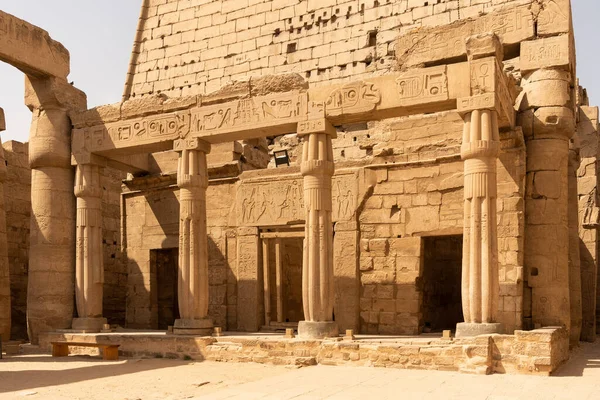 Fachada Colunas Dos Templos Egípcios Luxor Egito — Fotografia de Stock