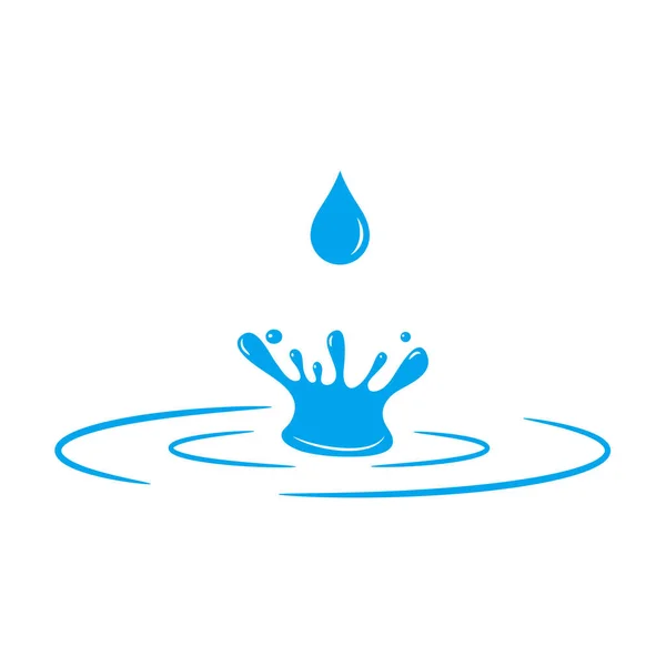 Blue falling drop of water icon design. Vector illustration. — Stock Vector