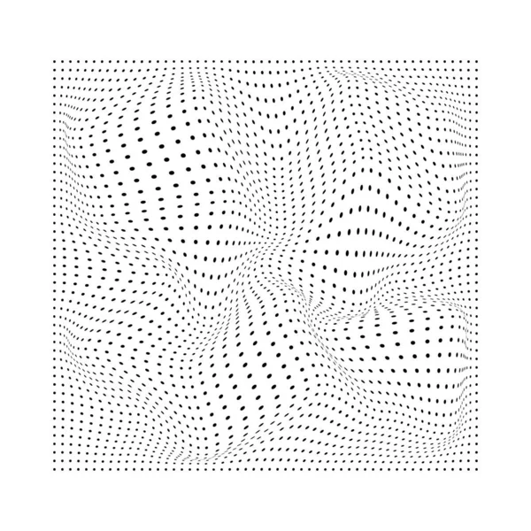 Puntos ondulados negros abstractos sobre fondo blanco. Vector. — Archivo Imágenes Vectoriales