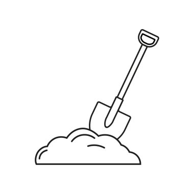 Toprak ikon dizaynlı kürek. Vektör İllüstrasyonu. Özet biçimi.