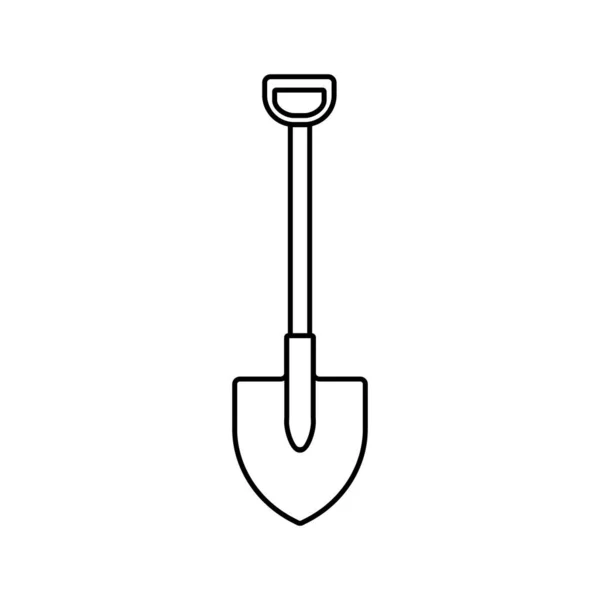 Shovel icon design. Vector Illustration. Outline style. — Stock Vector