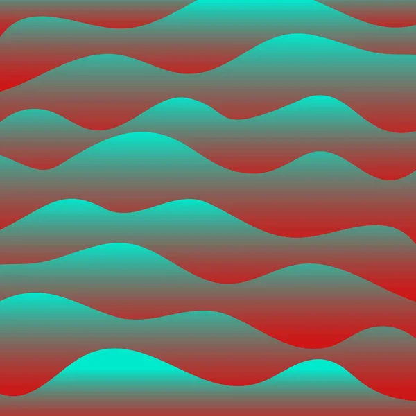 Wavy liquid background with gradient. Red and green. Vector illustration. — Stock Vector