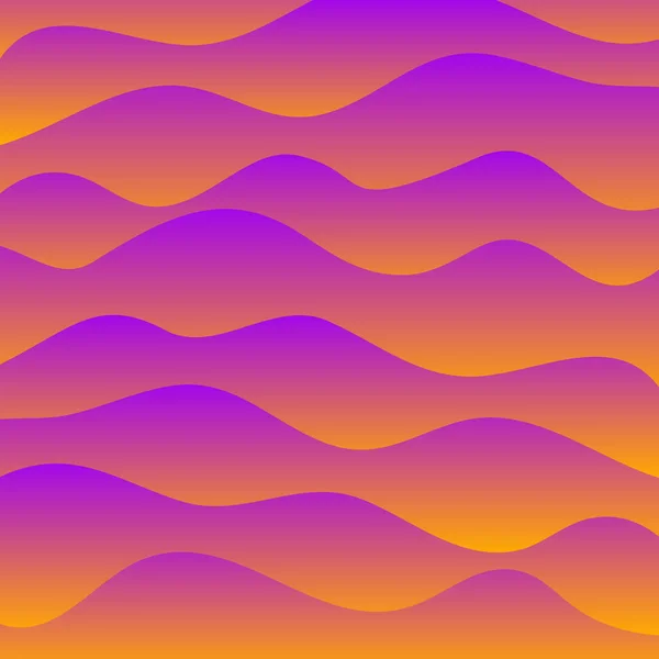 Wavy background with gradient. Yellow and purple. Vector illustration. — Stock Vector