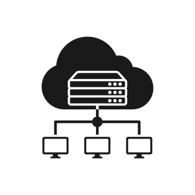 Ağ simgesi tasarımı. Ev sahipliği konsepti. Düz stil. Vektör.