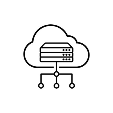 Ağ simgesi tasarımı. Ev sahipliği konsepti. Taslak tarzı. Vektör.