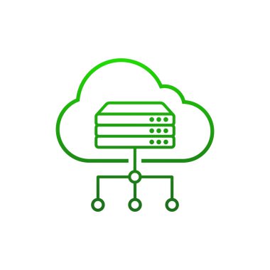 Bulut simgesi tasarımı. Ev sahipliği konsepti. Gen gradyanı. Vektör.