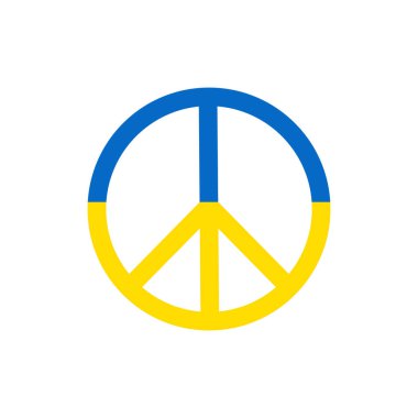 Mavi ve sarı renkli barış işareti. Vektör.