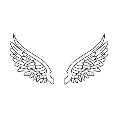 İki beyaz melek kanadının vektör çizimi.