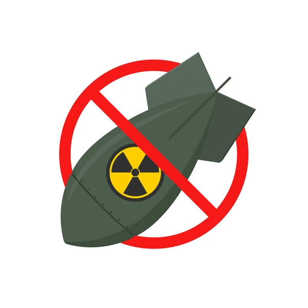 Vektorillustration einer verbotenen radioaktiven Atombombe. — Stockvektor