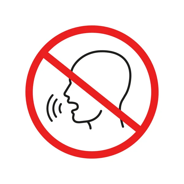 Vector illustration of do not talking sign. Outline. — Stok Vektör