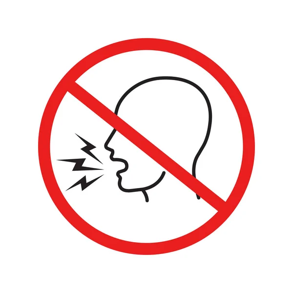 Vector illustration of do not shout sign. Outline. —  Vetores de Stock