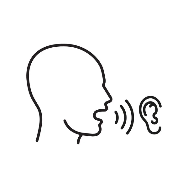 Vektor illustration av tala och lyssna ikon. Lyssnare. — Stock vektor