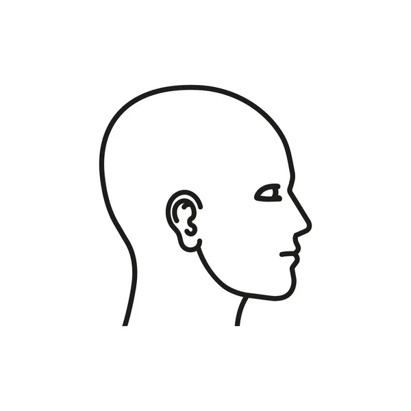 Head line icon. Profile contour. Vector illustration. — Vector de stock