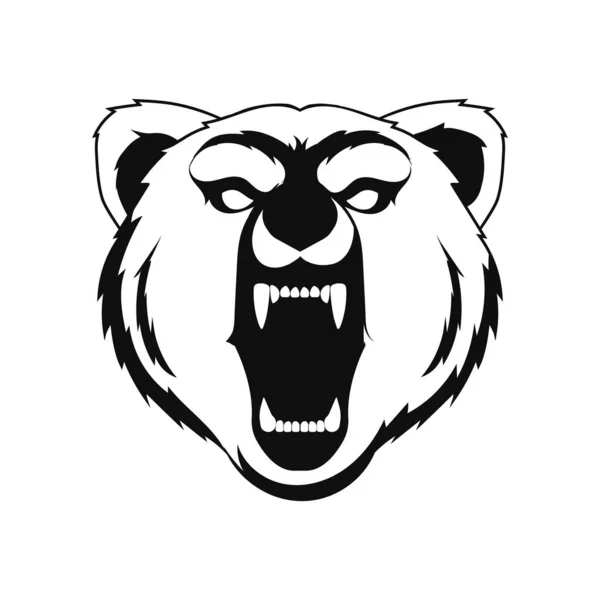 グリズリークマの頭のベクトルイラスト — ストックベクタ
