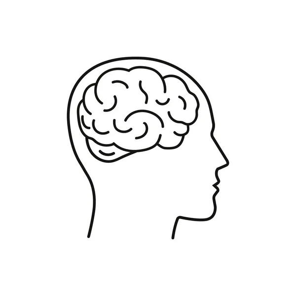 人脑在头像设计中的轮廓风格 — 图库矢量图片