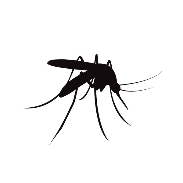 Illustration Black Mosquito Silhouette — Stock Vector