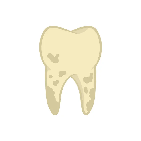 Illustration Yellow Unhealthy Tooth Caries —  Vetores de Stock