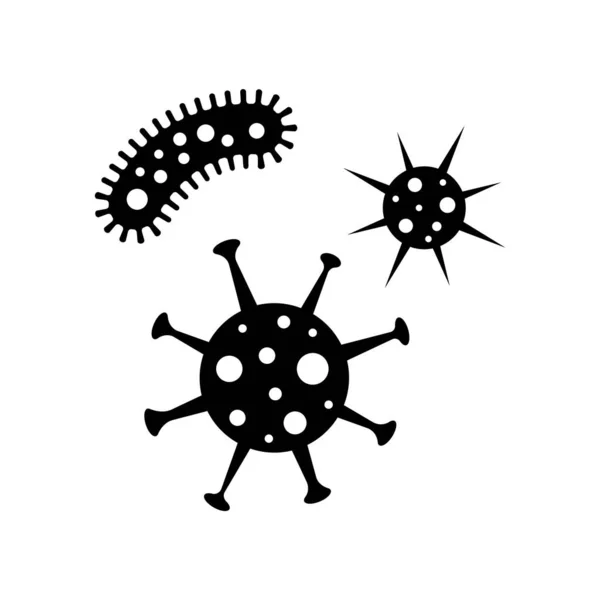 Illustration Black Virus Bacteria Icon — 图库矢量图片