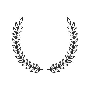 Illustration of leaf wreath in hand-drawn style.