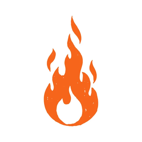 Ilustrasi Api Dalam Gaya Gambar Tangan - Stok Vektor