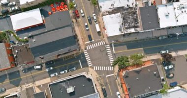 Panoramik manzara yükseklik çatıları Keyport Town 'un küçük evleri New Jersey ABD' de