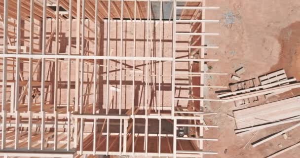 新开发的木制建筑框架结构 — 图库视频影像