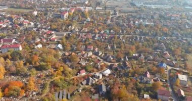 Zakarpattya Ukrayna 'da çatıları olan Uzhgorod şehir manzarası