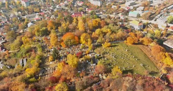 Uzhgorod desde la altura de situado en Transcarpatia — Vídeos de Stock