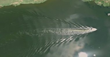 Yelkenlinin havadan görünüşü yaz tatilinde deniz limanındaki su nakliyesinde çok güzel yatlar barındırır.