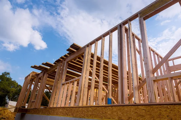New home construction framing of a house under construction Royalty Free Stock Photos