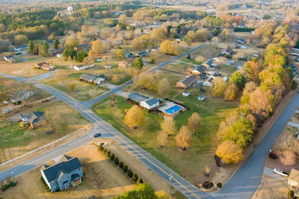 Autumn Fall Season Residential Street Single Family Houses American Small Royalty Free Stock Photos