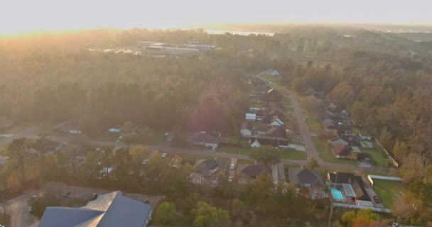 USA Denham Springs Louisiana 'da sabah sisi altında ufuk çizgisi — Stok video